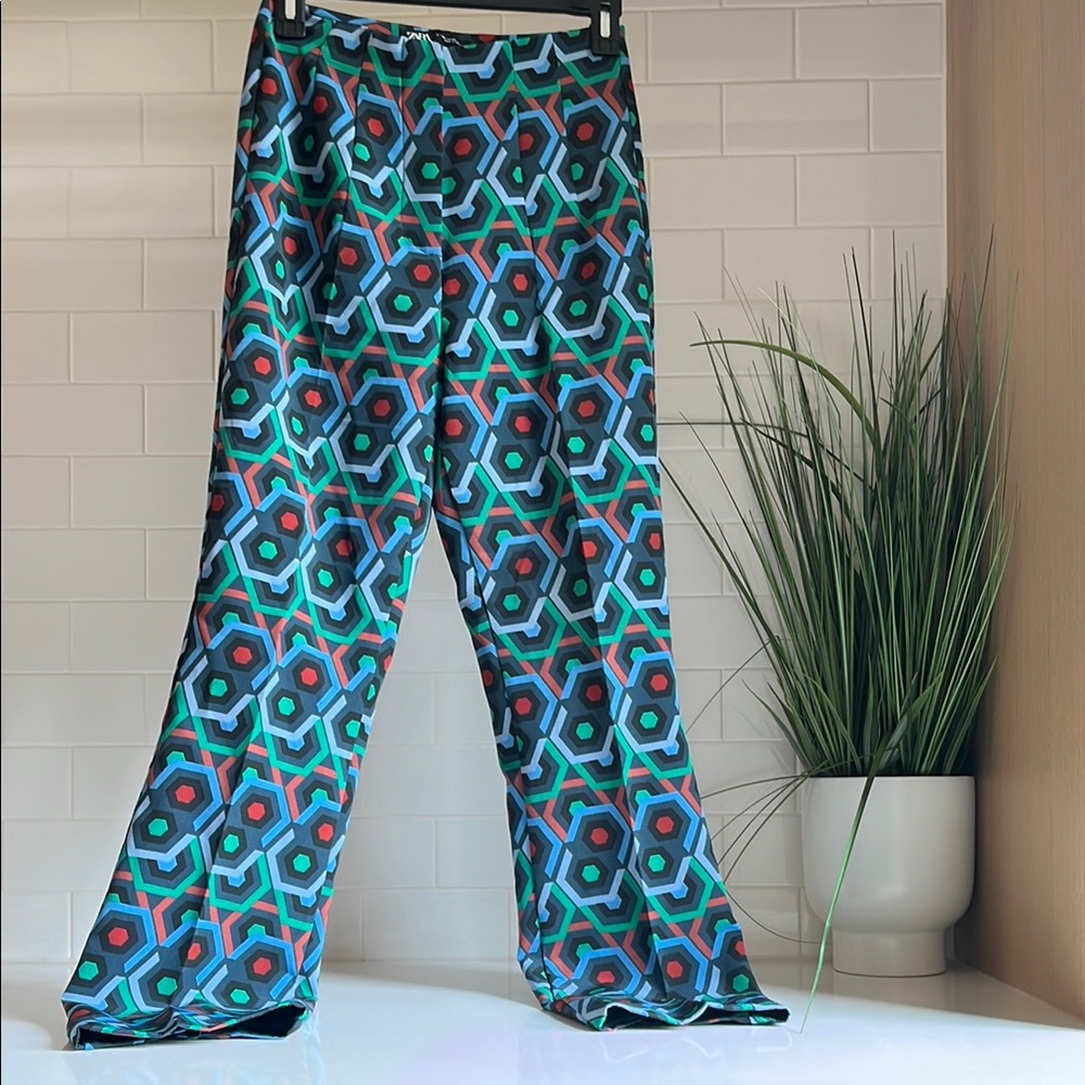 Zara XS Geometric Patterned Pants